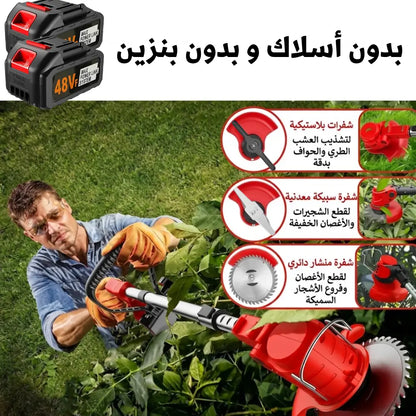 جزازة عشب كهربائية لاسلكية مزودة بعجلات - 48V